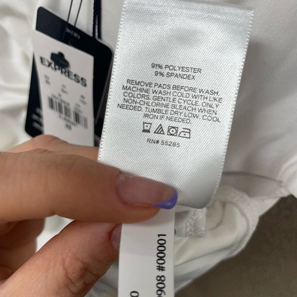 Express White Twist Front Bodysuit - Picture 8 of 9